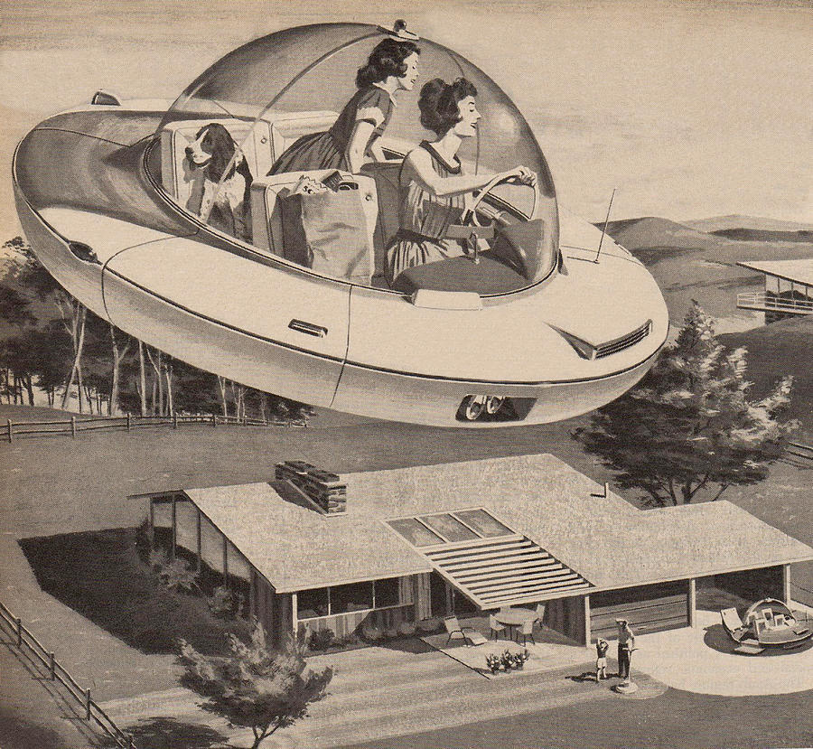 Woman Driving Flying Saucer Digital Art by Graphicaartis Woman Driving Flying Saucer Digital Art by Graphicaartis