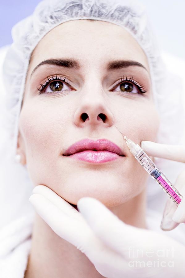 Adults Only Photograph - Woman Having Injection In Face by Science Photo Library Adults Only Photograph - Woman Having Injection In Face by Science Photo Library