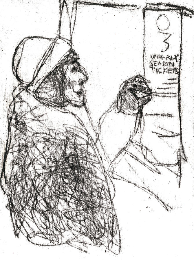 Woman in a Coat #1 Drawing by Edgeworth Johnstone