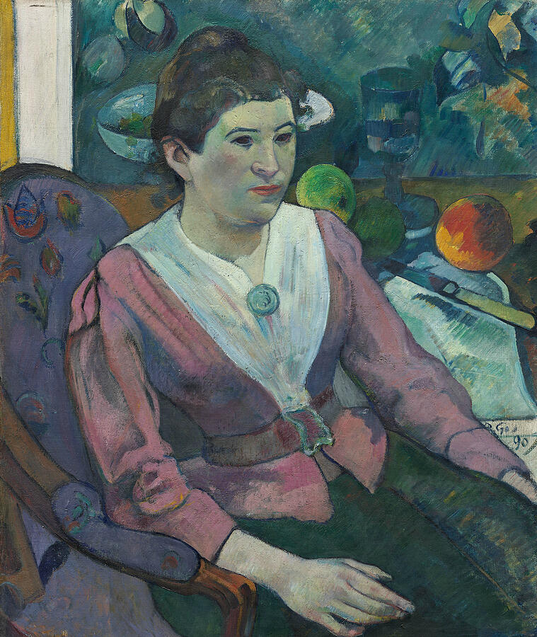 Woman in Front of a Still Life by Cezanne by Paul Gauguin Woman in Front of a Still Life by Cezanne by Paul Gauguin