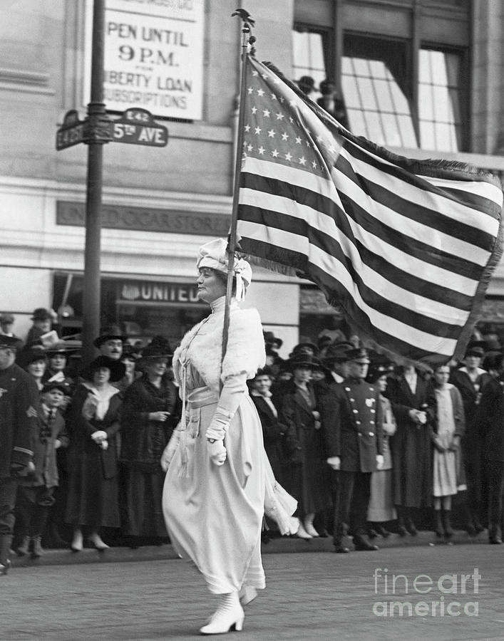 Woman Marching In Suffrage Parade #1 Photograph by Bettmann