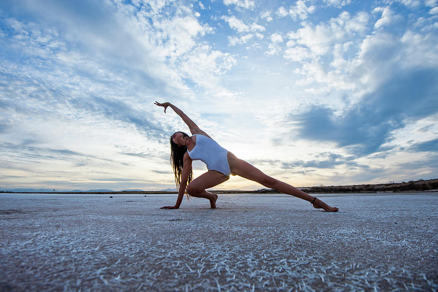 Browse Free HD Images of Beach Yoga Pose- In Sand At Sunset