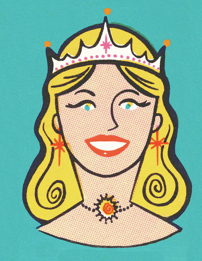 Queen Drawing - Woman Wearing Crown #1 by CSA Images