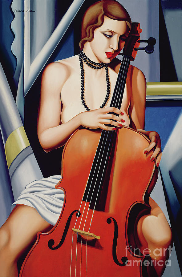 Woman With Cello Painting by Catherine Abel