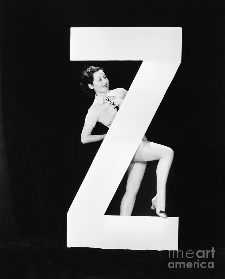 Behind Photograph - Woman With Huge Letter Z by Everett Collection Behind Photograph - Woman With Huge Letter Z by Everett Collection
