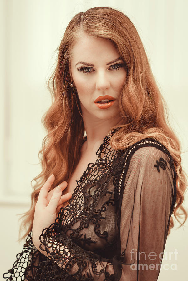 Long Red Hair And Lace Photograph By Amanda Elwell Pixels