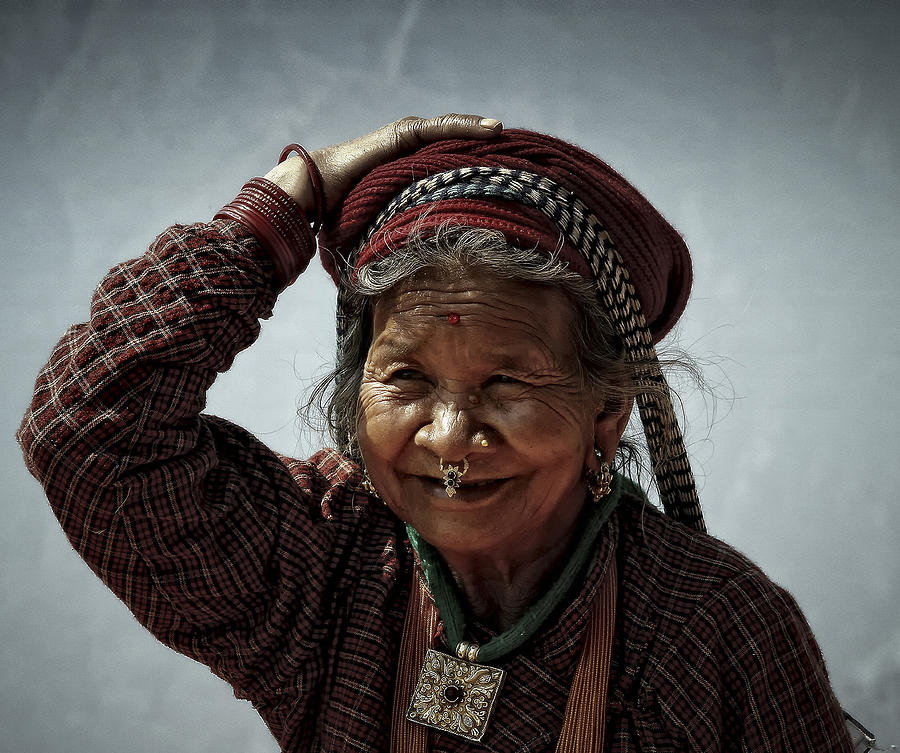 Portrait Photograph - Women Of Nepal - Series #1 by Yvette Depaepe
