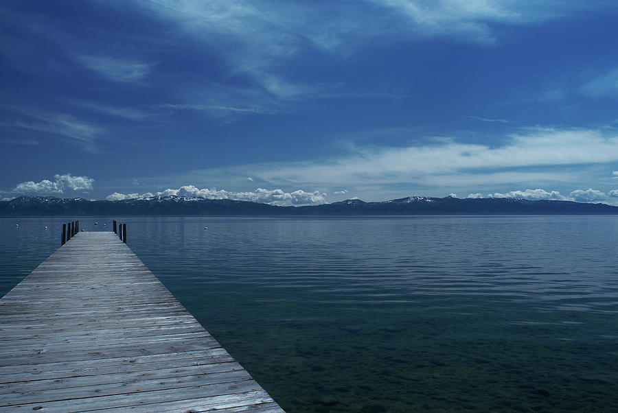 Wooden Dock In Still Lake Digital Art by Peter Muller - Fine Art America