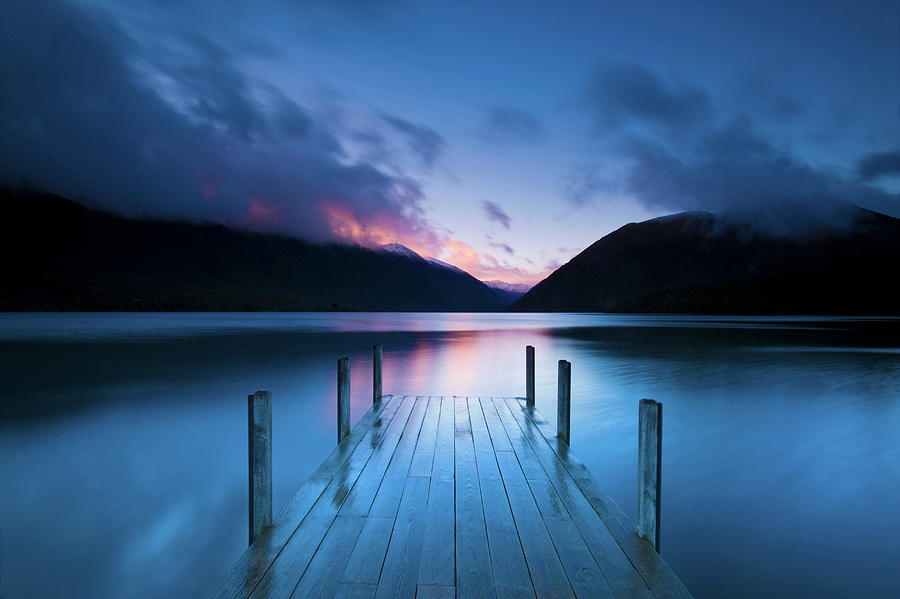 Wooden Pier Stretching Into Still Lake Digital Art by Ben Pipe ...