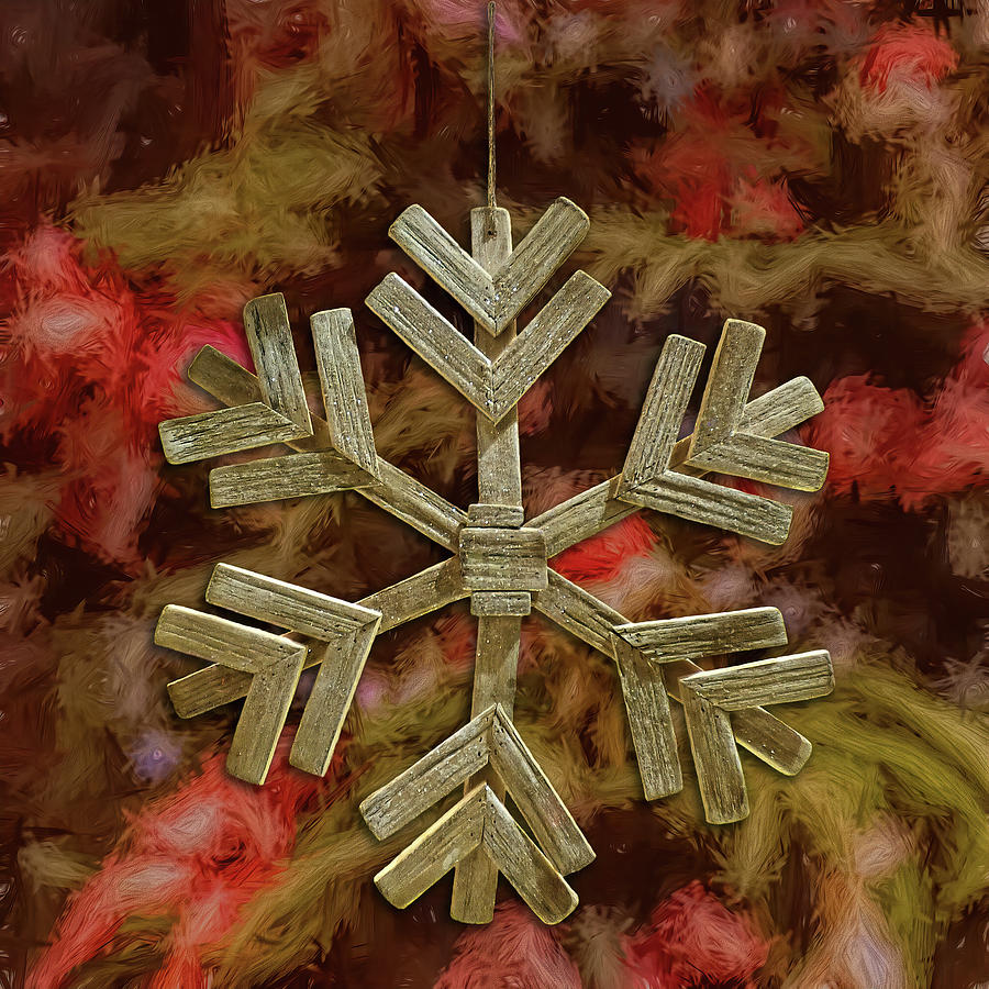 Christmas Mixed Media - Wooden Snowflake #1 by Leslie Montgomery