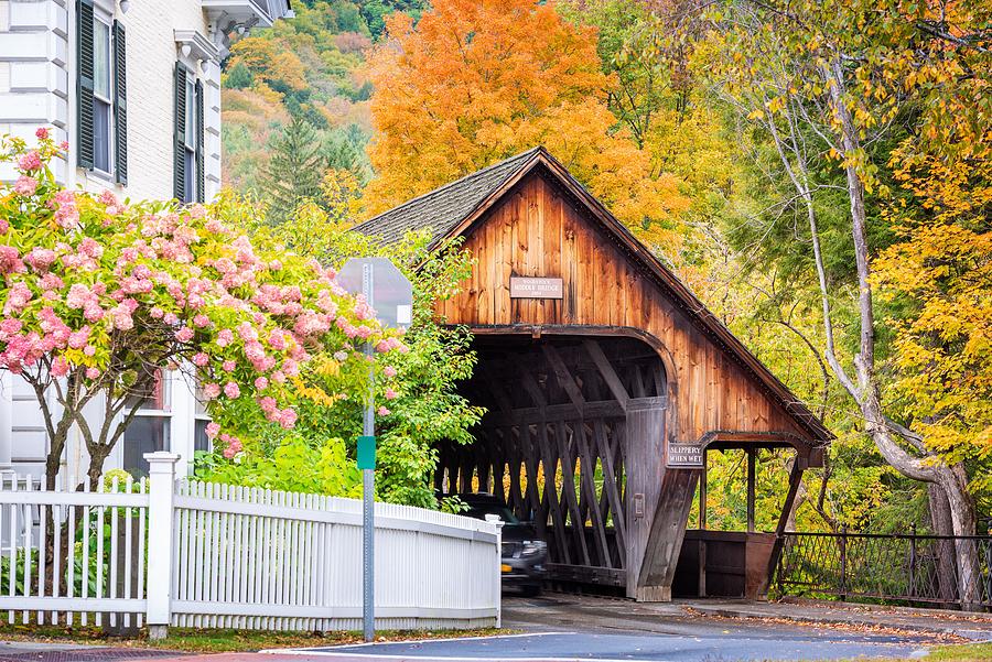 Architecture Photograph - Woodstock, Vermont, Usa Middle Covered #1 by Sean Pavone
