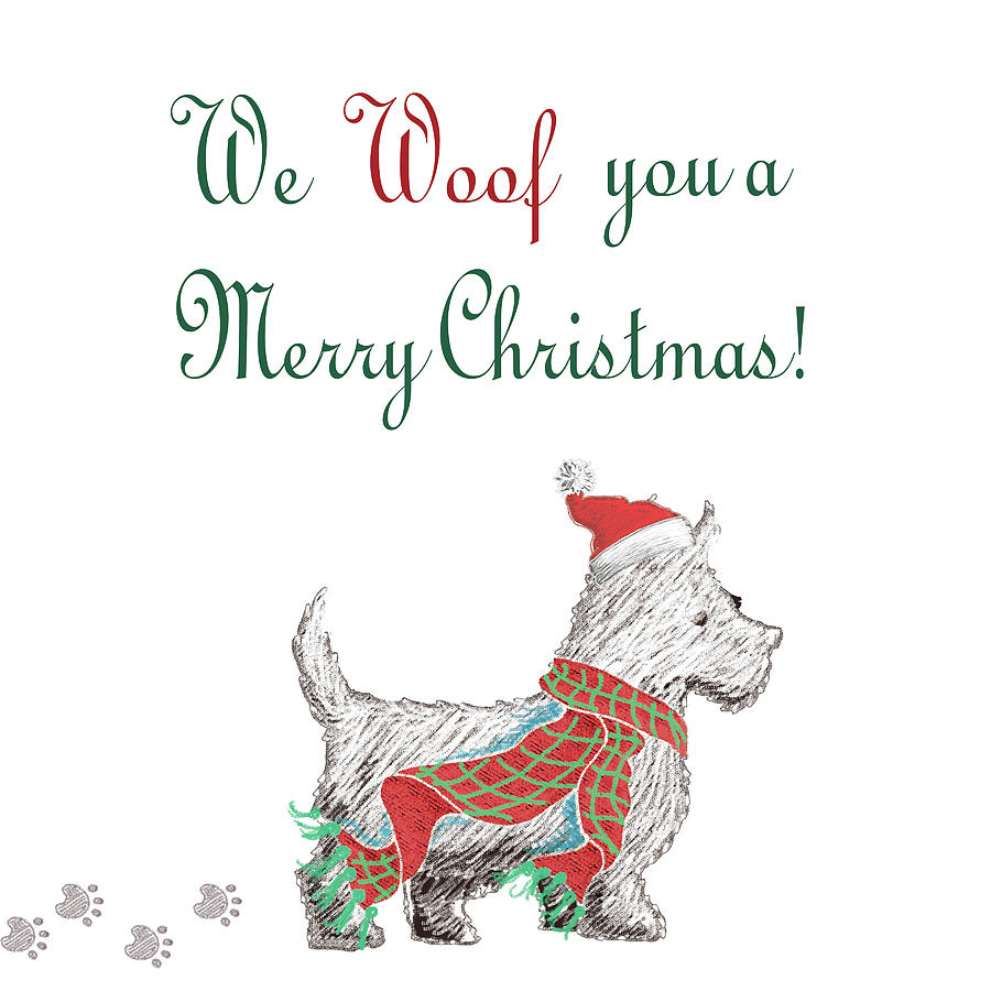 Christmas Digital Art - Woof Holiday Pack II #1 by Andi Metz