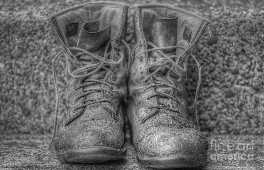 Work Boots Black and White #1 Digital Art by Randy Steele