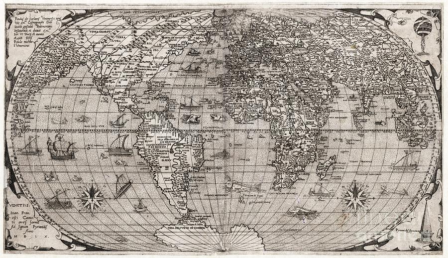 World Map #1 Photograph by Library Of Congress, Geography And Map Division/science Photo Library