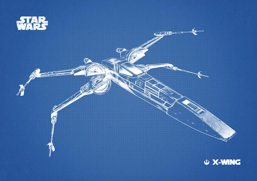 Star Wars Digital Art - X-WING FIGHTER blue #1 by Dennson Creative