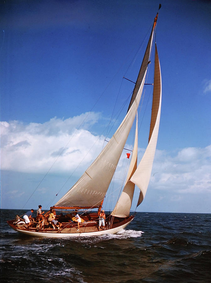 Yacht Starlight In Full Sail In Photograph by Eliot Elisofon