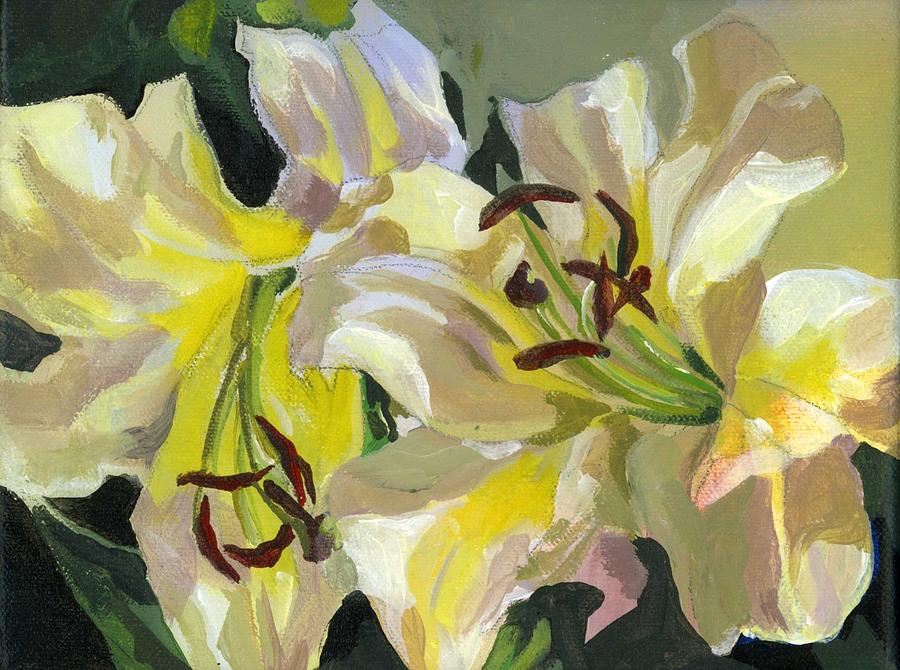 Yellow Lilies #1 Painting by Alfred Ng