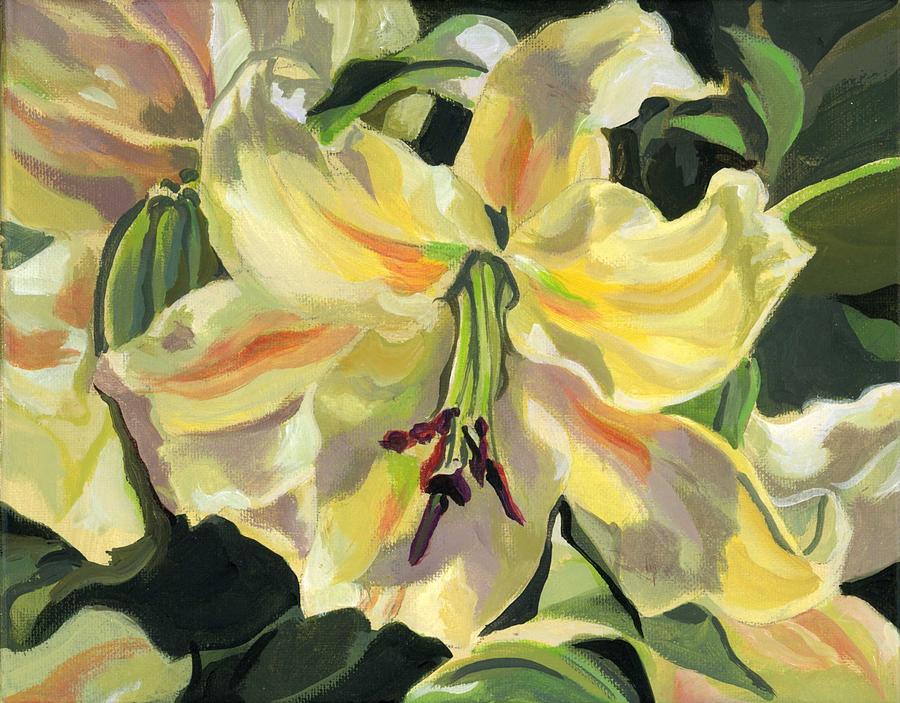Yellow Lily #1 Painting by Alfred Ng