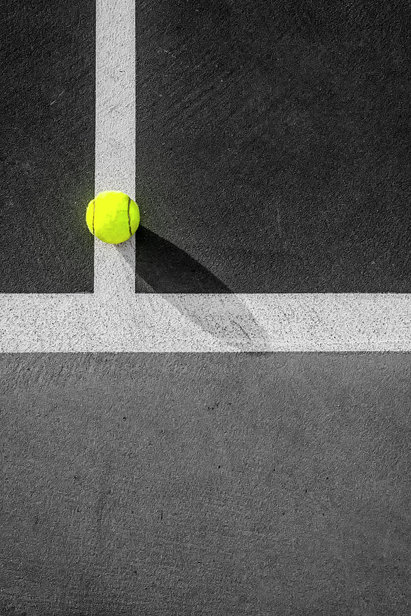Tennis Photograph - Yellow On The Line #1 by Joseph S Giacalone