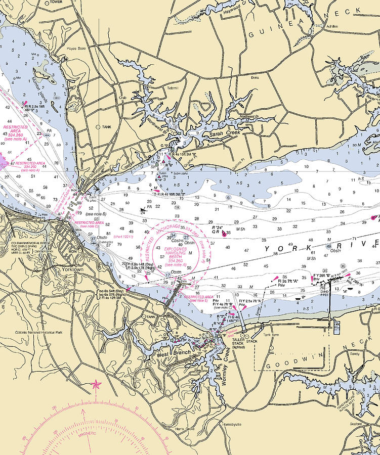 Yorktown-virginia Nautical Chart #1 Mixed Media by Bret Johnstad - Fine ...