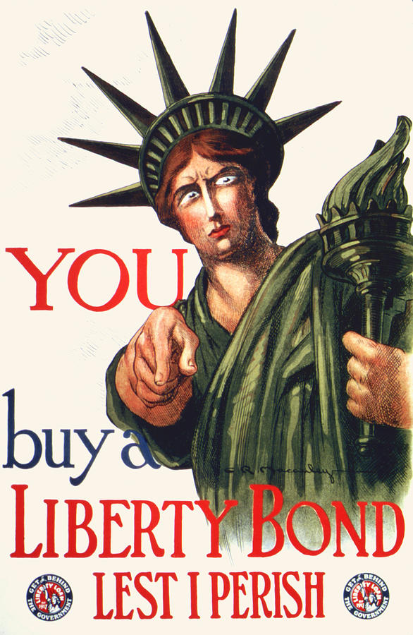 You Buy A Liberty Bond. Lest I perish. Get Behind The Government. Liberty Loan of 1917. #1 Painting by Charles R. Macaulay