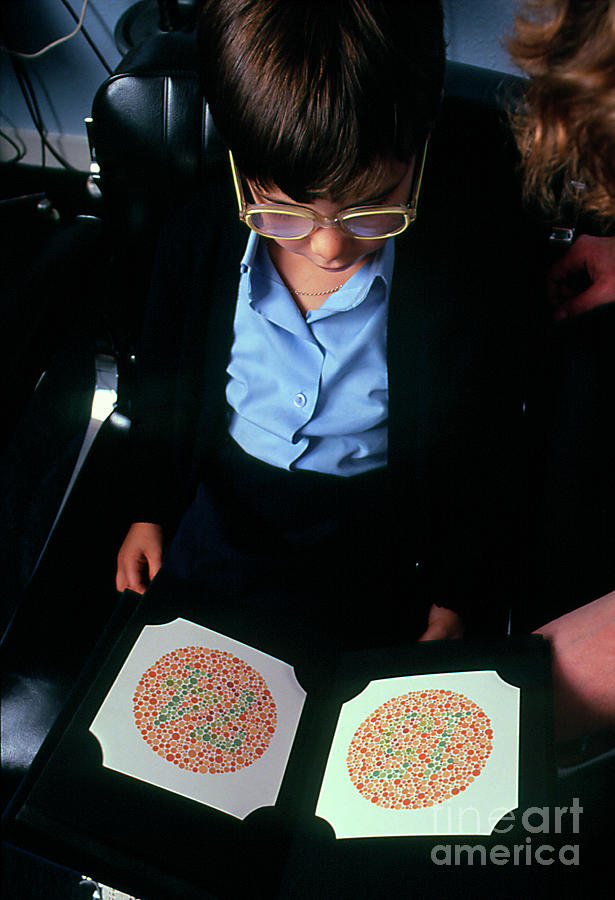 Young Girl Taking A Colour Blindness Test #1 Photograph by Adam Hart-davis/science Photo Library