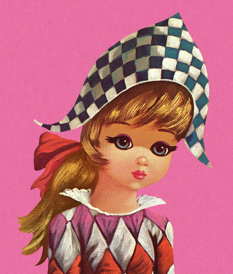 Vintage Drawing - Young Harlequin #1 by CSA Images