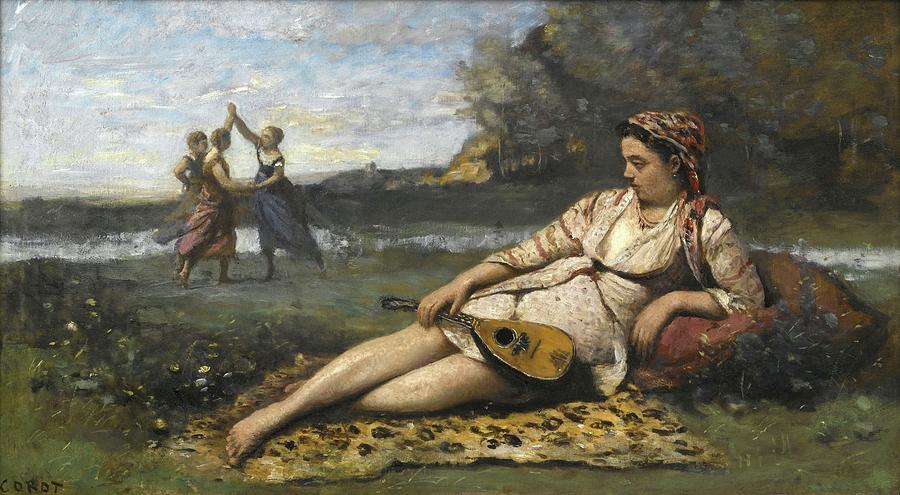 Nature Painting - Young Women Of Sparta by Jean-baptiste-camille Corot