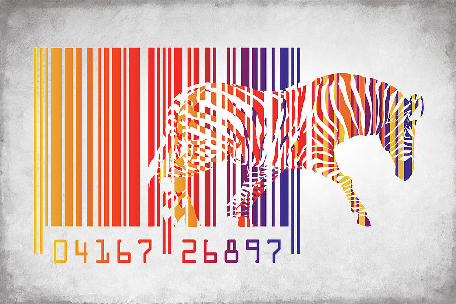 Animal Mixed Media - Zebra Barcode #1 by Mark Ashkenazi