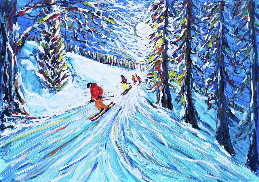 Zermatt Ski Poster #1 Painting by Pete Caswell