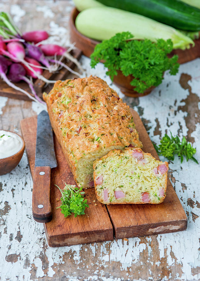 Zucchini And Ham Bread #1 Photograph by Irina Meliukh