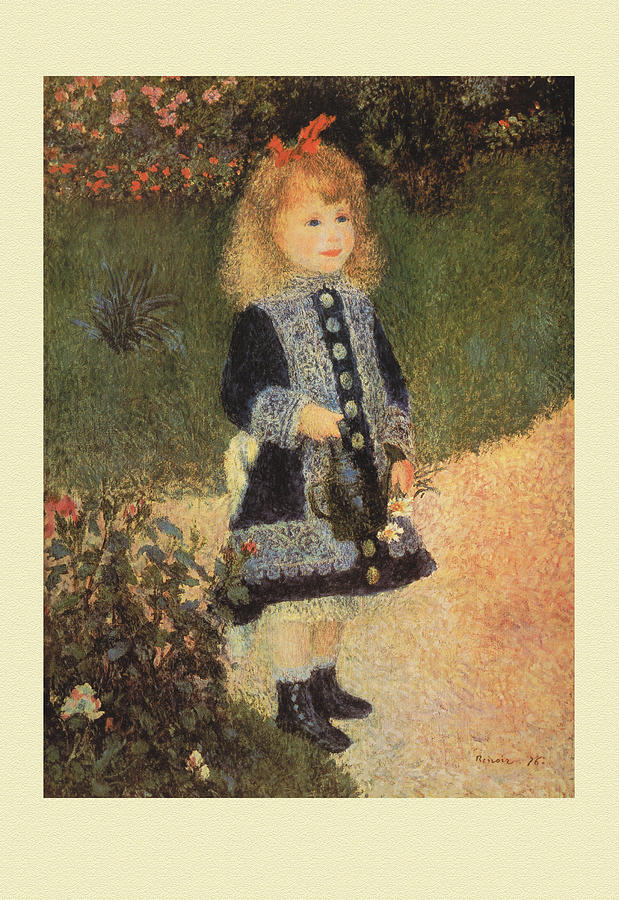 A Girl with a Watering Can #10 Painting by Pierre-Auguste Renoir