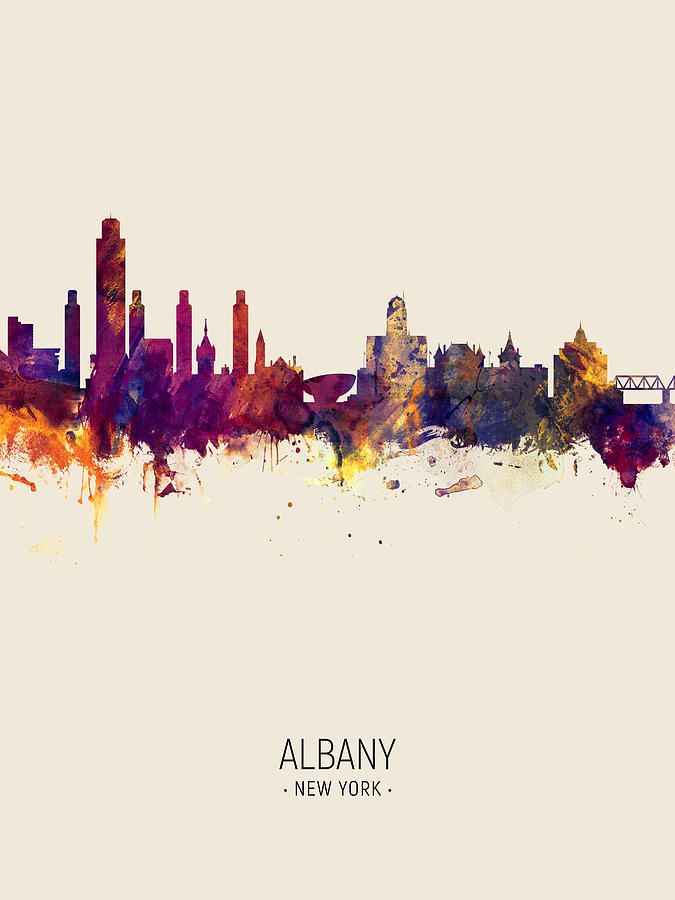 Albany New York Skyline #10 Digital Art by Michael Tompsett