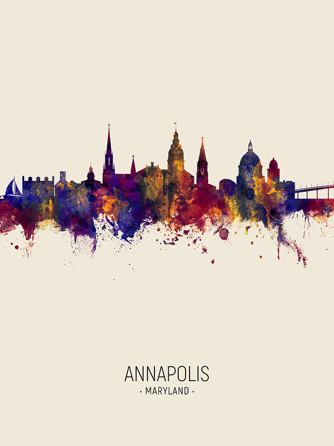 Annapolis Maryland Skyline #10 Digital Art by Michael Tompsett