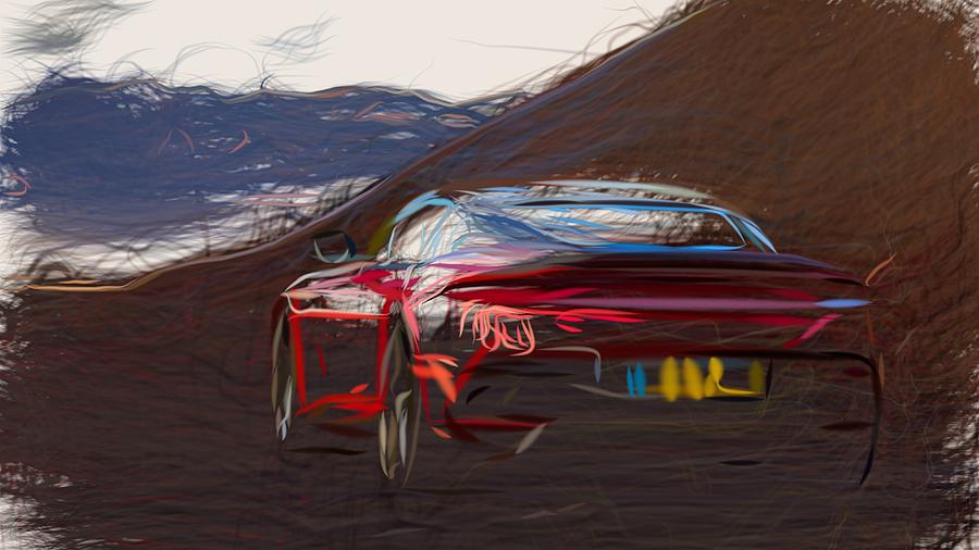 Aston Martin DBS Superleggera Drawing #11 Digital Art by CarsToon Concept
