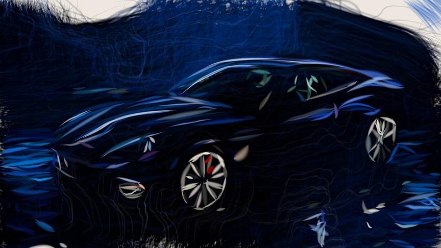 Aston Martin Vanquish S Draw #10 Digital Art by CarsToon Concept