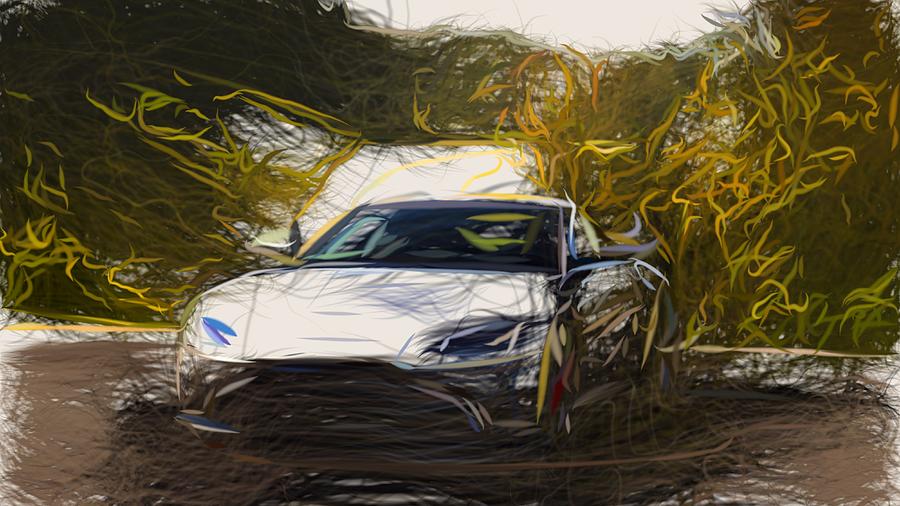 Aston Martin Vantage Drawing #11 Digital Art by CarsToon Concept