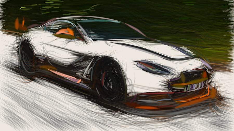 Aston Martin Vantage GT12 Drawing #11 Digital Art by CarsToon Concept