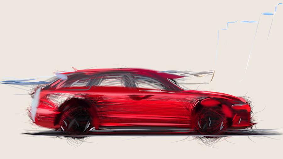 audi rs6 drawing