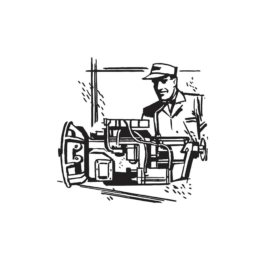 Auto Mechanic Working Drawing by CSA Images - Fine Art America