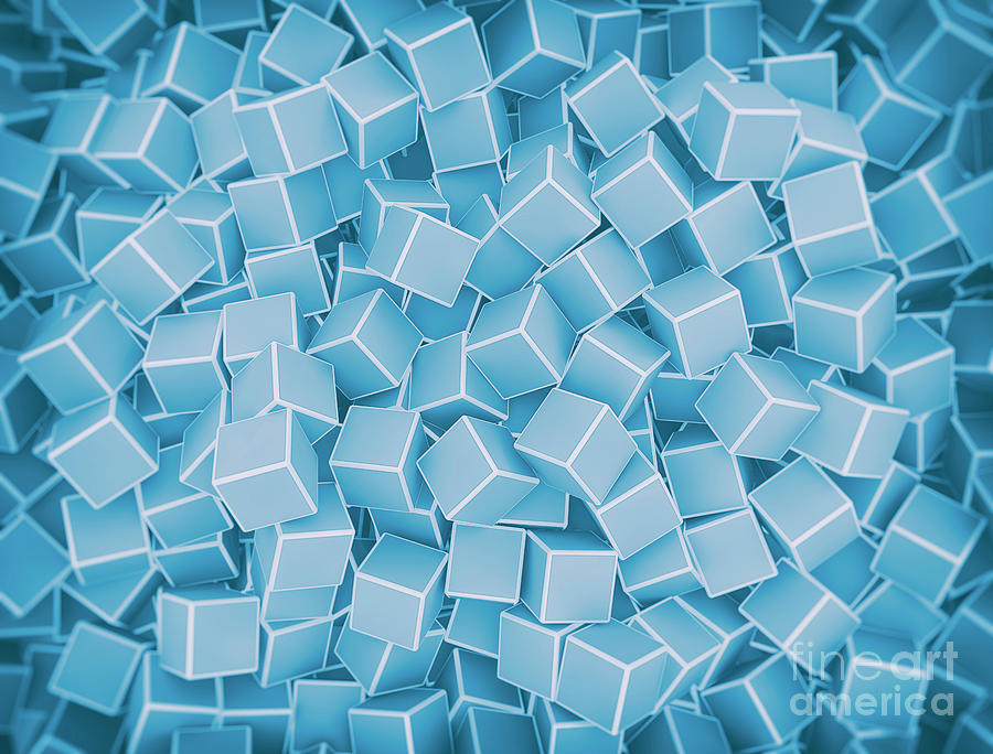 Blue Cubes Photograph by Jesper Klausen/science Photo Library