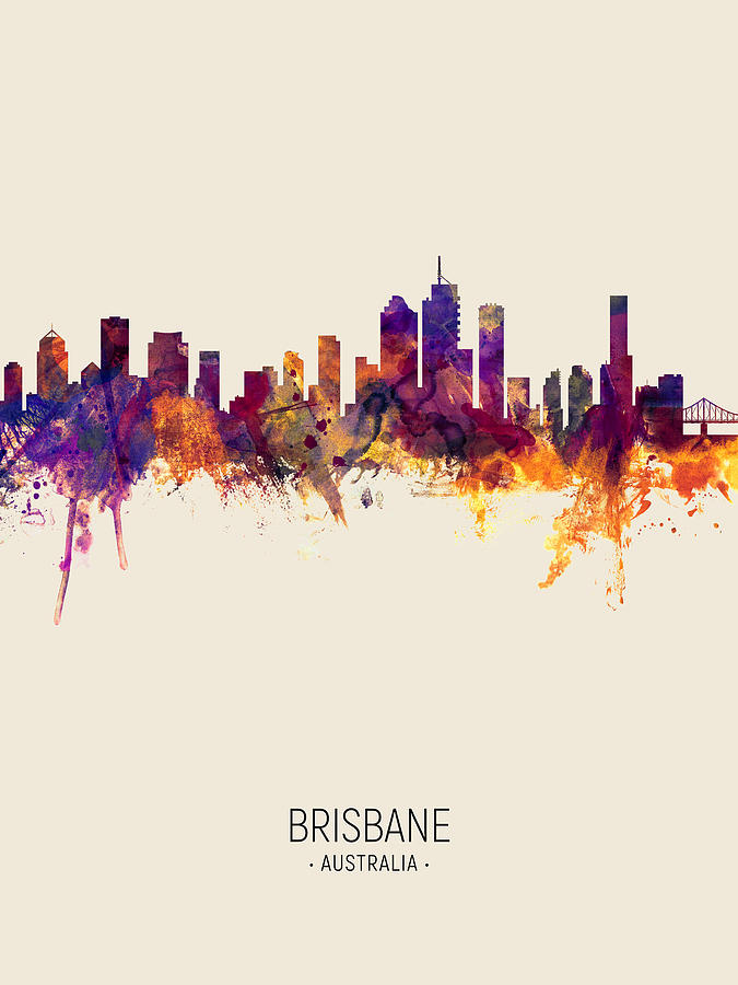 Brisbane Australia Skyline #10 Digital Art by Michael Tompsett
