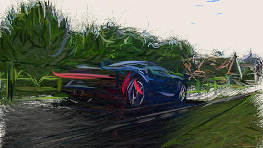 Bugatti Chiron Drawing #11 Digital Art by CarsToon Concept