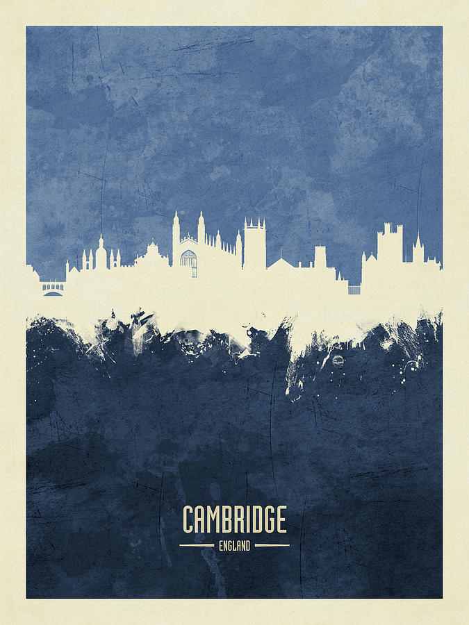 Cambridge Digital Art - Cambridge England Skyline #10 by Michael Tompsett