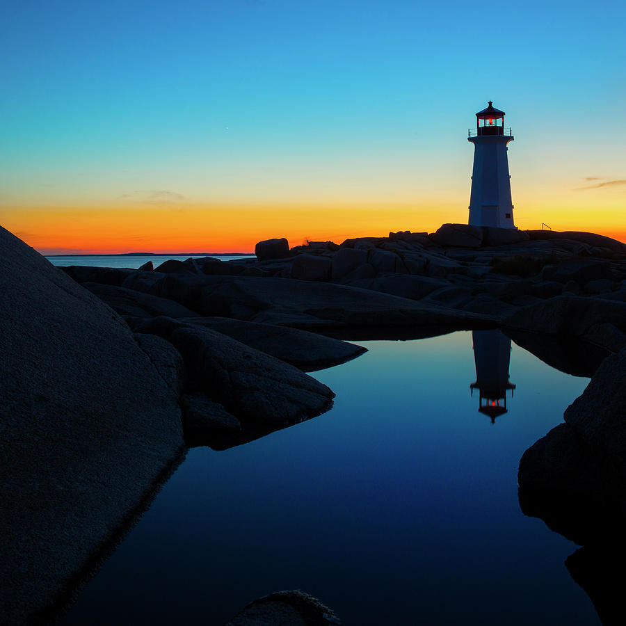 Canada, Nova Scotia, Peggys Cove, Atlantic Ocean, Lighthouse Route, Lighthouse #10 Digital Art by Pietro Canali