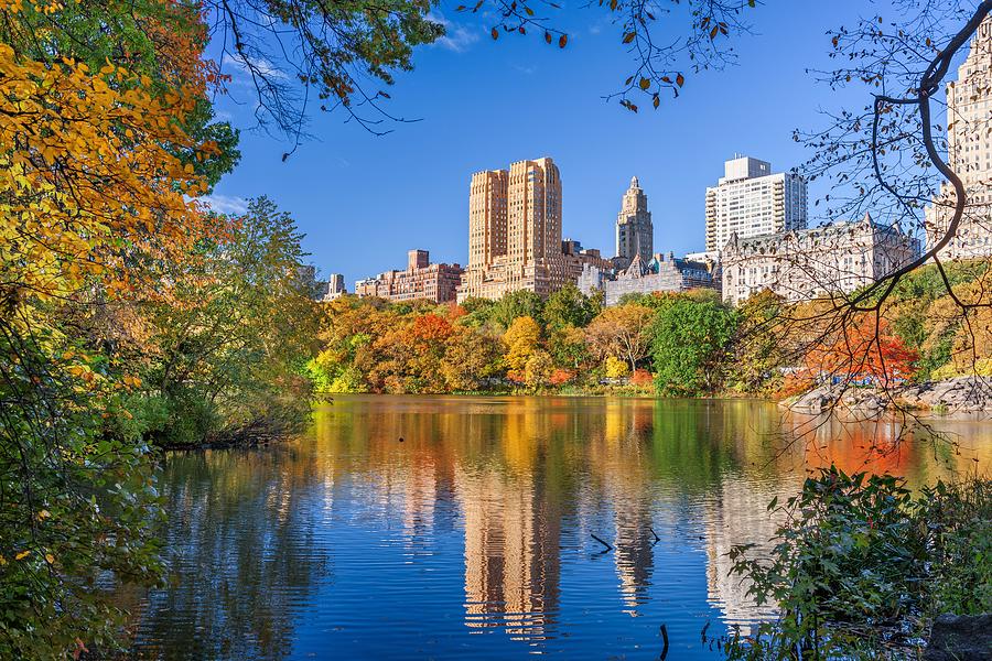 Fall Photograph - Central Park During Autumn In New York #10 by Sean Pavone