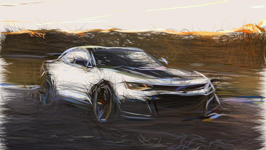 Chevrolet Camaro Drawing #11 Digital Art by CarsToon Concept