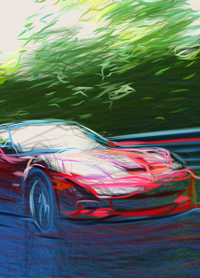 Chevrolet Corvette Zr1 Drawing Digital Art by CarsToon Concept
