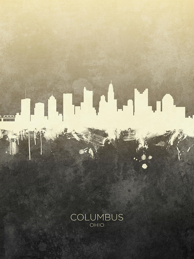 Columbus Digital Art - Columbus Ohio Skyline #10 by Michael Tompsett