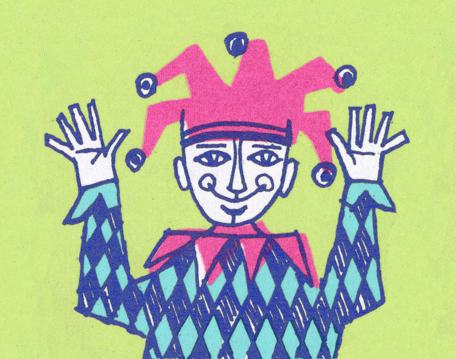 Vintage Drawing - Court Jester #10 by CSA Images